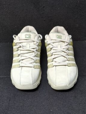 K-swiss  Off White Suede Sneakers with  Stripes